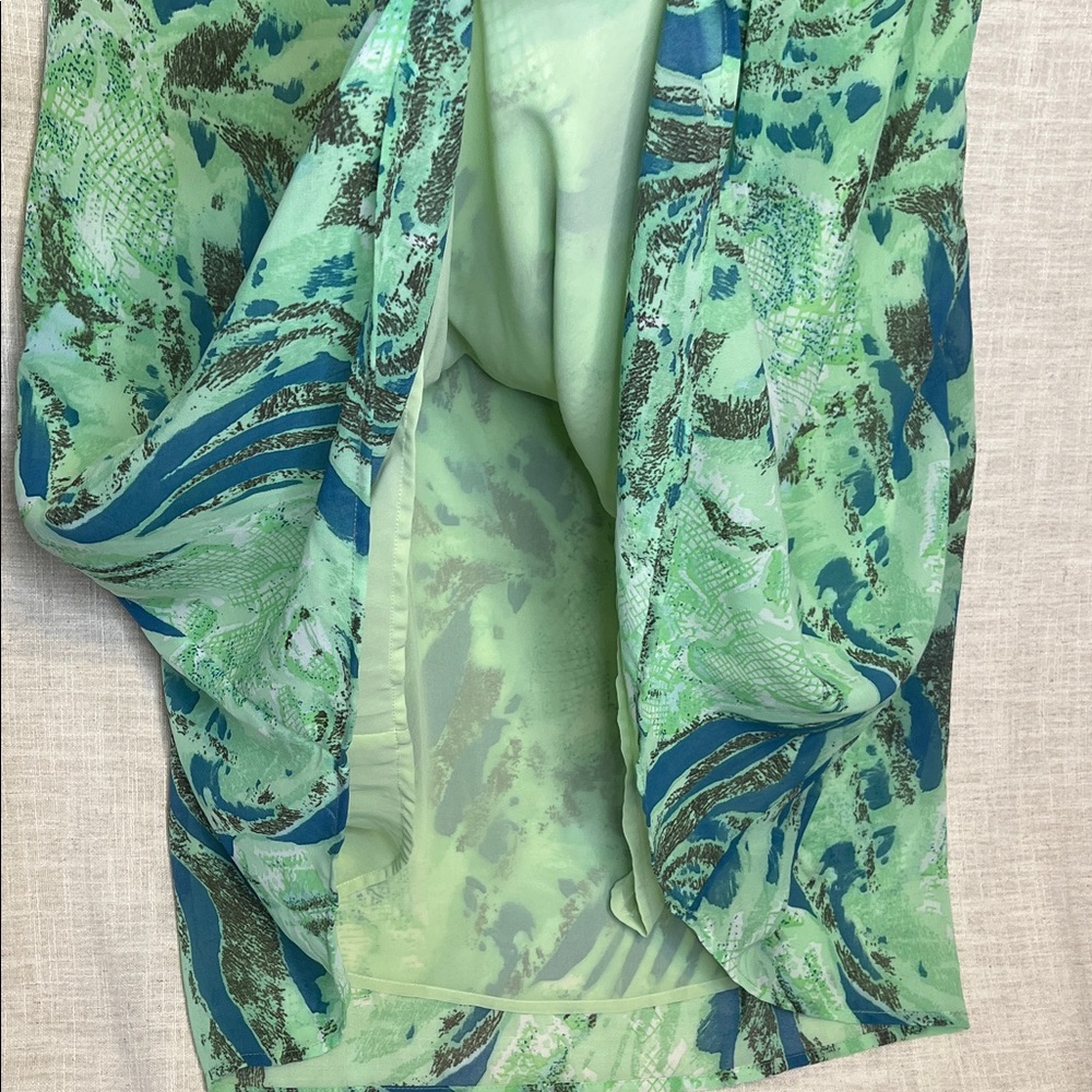 Boston Proper Embellished Green Print Halter Beaded Maxi Dress - Picture 6 of 6
